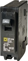 Square D Homeline HOM140CP Circuit Breaker, Mini, 40 A, 1 -Pole, 120 V, Fixed Trip, Plug Mounting, Black