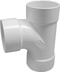 Canplas 414126BC Sanitary Pipe Tee, 6 in, Hub, PVC, White