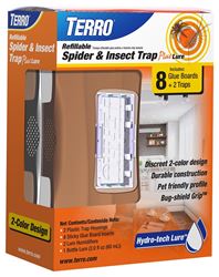 Terro T3220 Refillable Spider and Insect Trap Plus Lure, Solid, Mild, 5-1/2 in L Trap, 3 in W Trap, 2 fl-oz, Pack