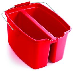 Rubbermaid 1887094 Double Pail, 19 qt Capacity, Plastic Wringer, Red