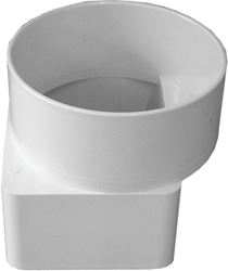 Canplas 414463BC Downspout Adapter, 3 x 4 in Connection, Hub, PVC, White