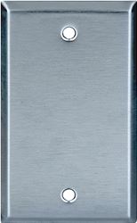 Eaton 93151-BOX1 Blank Wallplate, 4-1/2 in L, 2-3/4 in W, 0.032 in Thick, 1-Gang, Stainless Steel, Box