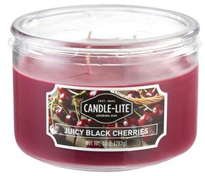 CANDLE-LITE 1879565 Scented Terrace Jar Candle, Juicy Black Cherries Fragrance, Burgundy Candle, Pack of 4