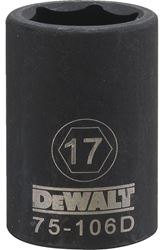 DeWALT DWMT75106OSP Deep Impact Socket, 17 mm Socket, 1/2 in Drive, 6-Point, Steel, Black Oxide