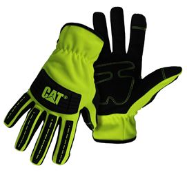 CAT CAT012250L Utility Gloves, Mens, L, Open Cuff, Spandex, Green