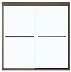 Maax Aura 135661-900-172 Bathtub Door, Semi Frame, Clear Glass, Bypass/Sliding Door, 1/4 in Glass