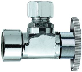 Plumb Pak PP51-1PCLF Shut-Off Valve, 1/2 x 1/2 in Connection, FIP x Compression, Brass Body