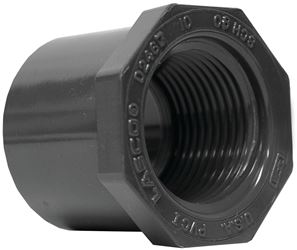 Lasco 838210BC Reducing Bushing, 1-1/2 x 3/4 in, Spigot, PVC, SCH 80 Schedule