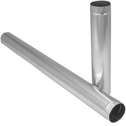 Imperial GV0368 Duct Pipe, 5 in Dia, 24 in L, 30 Gauge, Galvanized Steel, Galvanized, Pack of 10