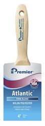 Premier Atlantic 17355 Paint Brush, 4 in W, Beavertail Varnish Wall Brush, 3-11/16 in L Bristle, Nylon/Polyester Bristle