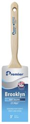 Premier Brooklyn 17303 Paint Brush, 3 in W, Flat Sash Brush, 3 in L Bristle, Polyester Bristle