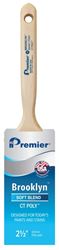 Premier Brooklyn 17302 Paint Brush, 2-1/2 in W, Flat Sash Brush, 3 in L Bristle, Polyester Bristle