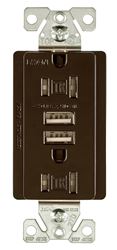 Arrow Hart TR7755RB-K-L Combination USB Receptacle, 2 -Pole, 3.1 A USB, 15 A Receptacle, 2 -USB Port