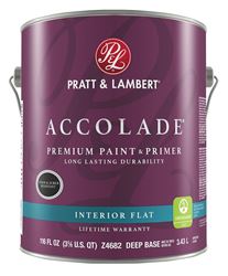 Pratt & Lambert Accolade 0000Z4682-16 Interior Paint, Flat Sheen, Deep, 116 oz, 400 sq-ft Coverage Area, Pack of 4