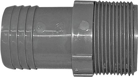 Boshart UPPA-15 Pipe Adapter, 1-1/2 in, MPT x Insert, Polyethylene, Gray