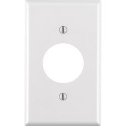 Leviton 88004 Single Receptacle Wallplate, 4-1/2 in L, 2-3/4 in W, 1 -Gang, Thermoset Plastic, White, Smooth