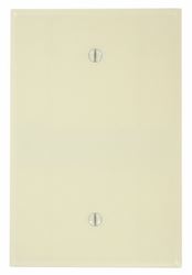 Leviton 86114 Blank Wallplate, 3-1/2 in L, 5-1/4 in W, 1/4 in Thick, 1 -Gang, Thermoset Plastic, Ivory, Smooth