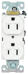 Eaton Wiring Devices BR15W Duplex Receptacle, 2 -Pole, 15 A, 125 V, Back, Side Wiring, NEMA: 5-15R, White