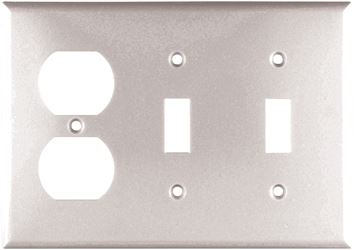 Eaton Wiring Devices 2158W-BOX Combination Wallplate, 4-1/2 in L, 6-3/8 in W, 3 -Gang, Thermoset, White