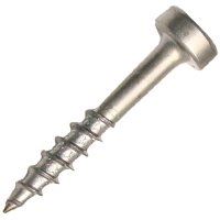 Kreg SPS-F1 100 Pocket-Hole Screw, #6 Thread, 1 in L, Fine Thread, Pan Head, Square Drive, Steel, Zinc, 100 PK