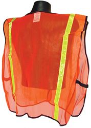 Radians SVO1 Non-Rated Safety Vest, XL, Polyester, Green/Orange/Silver, Hook-and-Loop