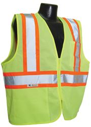 Radians SV22-2ZGML Safety Vest with Two-Tone Trim, L, Unisex, Fits to Chest Size: 26 in, Polyester, Regular, Zipper