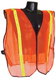 Radians SVO1-S/XL Non-Rated Safety Vest, S/XL, Polyester, Green/Orange/Silver, Hook-and-Loop