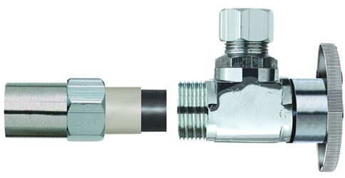 Plumb Pak PP20321LF Supply Line Valve, 1/2 x 3/8 in Connection, Compression, Brass Body