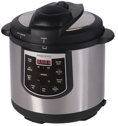 Presto 02141 Electric Pressure Cooker Plus, 6 qt Capacity, 1005 W, Digital Control, 13 in L, 12 in W, 12.67 in H