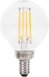 Sylvania 40784 Natural LED Bulb, Decorative, G16.5 Lamp, 40 W Equivalent, E12 Lamp Base, Dimmable, Clear