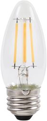Sylvania 40793 Natural LED Bulb, Decorative, B10 Blunt Tip Lamp, 40 W Equivalent, E26 Lamp Base, Dimmable, Clear