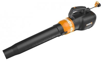 WORX WG519 Electric Leaf Blower, 7.5 A, 120 V, 2-Speed, 360, 450 cfm Air, Black/Orange