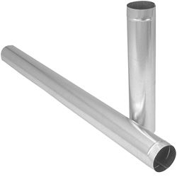 Imperial GV0380 Duct Pipe, 6 in Dia, 24 in L, 26 Gauge, Galvanized Steel, Galvanized, Pack of 10