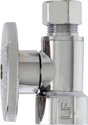 Plumb Pak PP53PCLF Shut-Off Valve, 1/2 x 3/8 in Connection, FIP x Compression, Brass Body