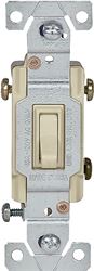 Eaton Wiring Devices C1301-7LTV Toggle Switch, 15 A, 120 V, Polycarbonate Housing Material, Ivory