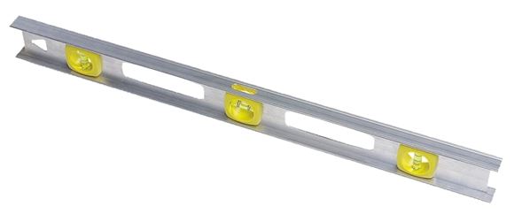Stanley 42-074 I-Beam Level, 24 in L, 3-Vial, 1-Hang Hole, Non-Magnetic, Aluminum, Silver