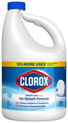 Clorox Splash-Less 32411 Concentrated Bleach, 117 oz, Liquid, Regular, Pack of 3