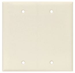 Eaton Wiring Devices PJ23LA Blank Wallplate, 4.87 in L, 4.97 in W, 0.08 in Thick, 2 -Gang, Polycarbonate