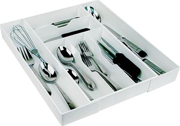 Dial 02506 Cutlery Expand-A-Drawer, 9-1/2 in W, 18 in D, White