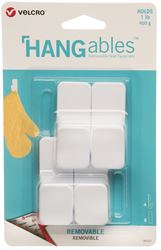 VELCRO Brand HANGables VEL-30107-USA Removable Wall Hook, 1 lb, 4-Hook, White