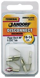 Jandorf 60875 Disconnect Terminal, 16 to 14 AWG Wire, Copper Contact, 5/PK