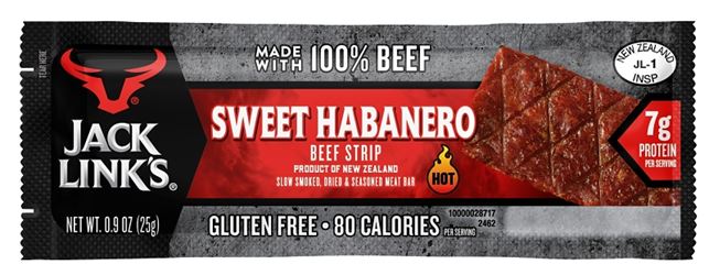 Jack Links 10000028692 Snack, Bar, Sweet Habanero, Pack of 12