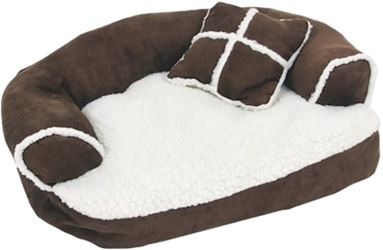 Aspenpet 28377 Sofa Bed with Pillow, 20 in L, 16 in W, Polyester Fiber Fill, Assorted, Pack of 11