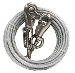 Boss Pet PDQ Q5730SPG99 Tie-Out with Spring, 30 ft L Belt/Cable, For: Extra Large Dogs Up to 125 lb