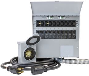 Reliance Controls 310CRK Transfer Switch Kit, 1-Phase, 30 A, 120/240 V, 10-Circuit, Surface