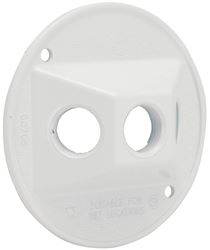 Bell Outdoor 5197-6 Electrical Box Cover, 4-1/8 in Dia, 1.094 in L, Round, Aluminum, White, Powder-Coated