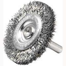 Weiler 36414 Wire Wheel Brush, 3 in Dia, 1/4 in Arbor/Shank, Steel Bristle