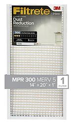Filtrete 305-4 Air Filter, 20 in L, 14 in W, 5 MERV, 300 MPR, For: Air Conditioner, Furnace and HVAC System, Pack of 4