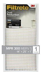 Filtrete 304-4 Air Filter, 25 in L, 14 in W, 5 MERV, 300 MPR, For: Air Conditioner, Furnace and HVAC System, Pack of 4
