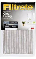Filtrete 303-4 Air Filter, 25 in L, 20 in W, 5 MERV, 300 MPR, For: Air Conditioner, Furnace and HVAC System, Pack of 4